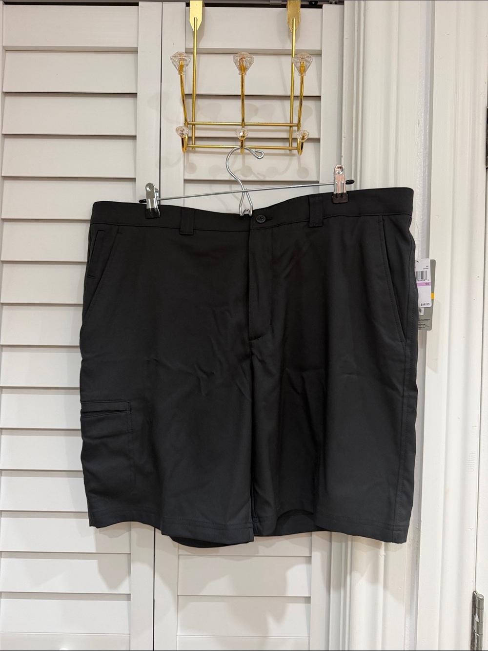PGA Tour Black Men's Cargo Performance Shorts